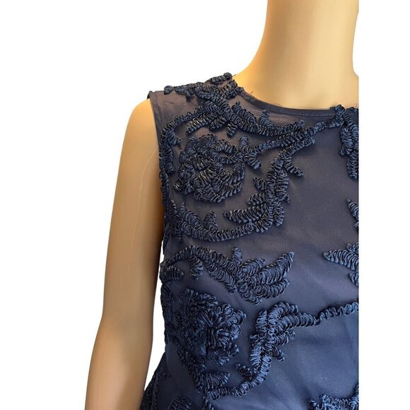 AMMO Sleeveless High Low Formal Dress Size Medium Navy - Picture 2 of 6